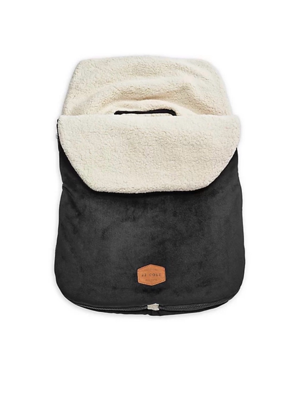 Black and Cream Sherpa-Lined Stroller & Car seat Footmuff